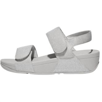 FitFlop Womens Lulu Adjustable Shimmerlux Back-Strap Sandals In Silver