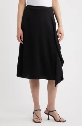 Theory Satin Midi Skirt in Black at Nordstrom, Size 00