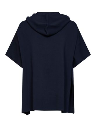 Max Mara Milano-Knit Viscose Hooded Cardigan - Navy
