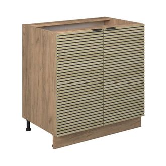 Vicco Armario Bajo Para Fregadero Fame-line, Panel De Roble, 80 Cm Con Estante, Sin Encimera Vicco