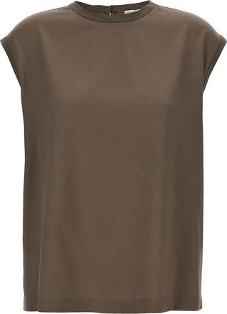 Brunello Cucinelli Monile Satin T-Shirt