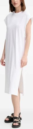 BOSS embroidered side-split midi dress - women - Recycled Cotton/Modal/Elastane - S - White