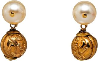 Ferragamo Plating Clip Earrings (Pre-Owned)