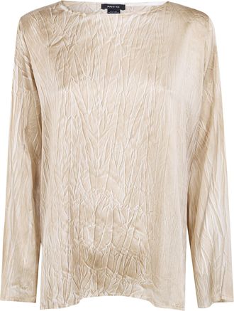 Avant Toi Crumpled Effect Stretch Silk Blouse