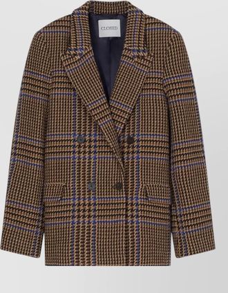 Closed checked wool double-breasted blazer