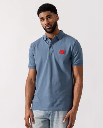 HUGO BOSS Mens Dereso222 Slim-Fit Polo Shirt in Blue Cotton - Size X-Large