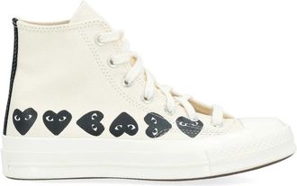 Comme Des Gar&ccedil;ons Schoenen, Dames, Beige, 36 1/2 EU, Multi Heart High Top