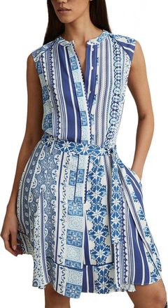 Reiss Florence Tile Print Flippy Dress