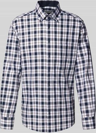 Eterna Comfort Fit Business-Hemd mit Knopfleiste in Marine, Größe 43