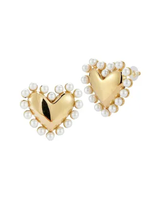Sphera Milano Plated Heart Earrings