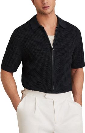 Reiss Comet Zip Through Text Sweater