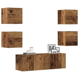 Berkfield Home 5 Piece TV Cabinet Set Wall-mounted Old Wood Engineered Wood