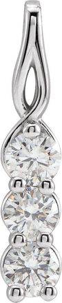 Diamond2Deal 14k Gold 1/3ct Lab-Grown Diamond Three-Stone Pendant