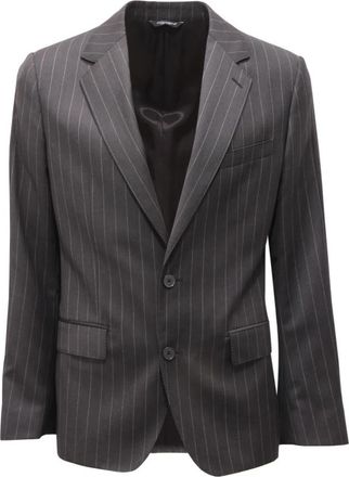 Dolce & Gabbana Nadelstreifen Wollen Pak - Heren - Blazers - Grijs - S - Wol - Jassen