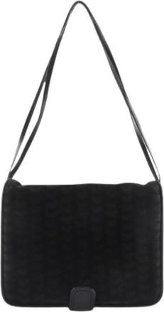 Bottega Veneta Pre-owned Suede Butterfly 2way Tas - Dames - Vintage Schoudertas - Zwart - ONE Size - Leer - Vintage