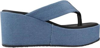 Yellow Plateau Sleehak Sandaal - Dames - Sleehakken - Blauw - 40 EU - Schoenen