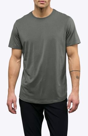 Cuts AO Curve Hem Cotton Blend T-Shirt in Castor Grey at Nordstrom, Size Xx-Large R