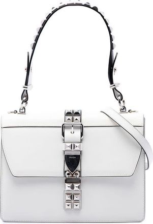 Prada Pre-owned Prada City Calf and Saffiano Studded Elektra Satchel Ladies XE4SAHZ77XME1X1O