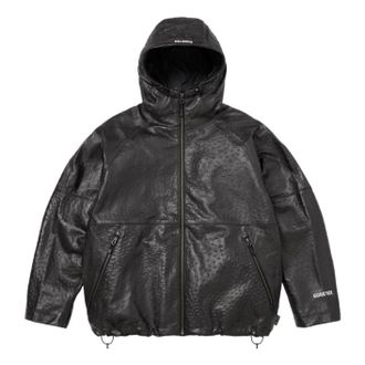 SUPREME SS26 GORE-TEX Ostrich Embosssed Leather Jacket Black SUP-SS26-124-BLK