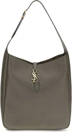 Saint Laurent Schoudertas met monogram - Dames - Tassen - Groen - Maat: ONE Size Leer