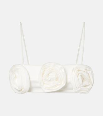 Adriana Degreas Top a fascia in misto cotone con applicazioni