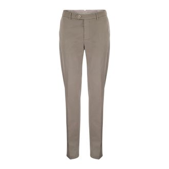Brunello Cucinelli Comfort Gabardine Broek - Heren - Broeken - Bruin - Maat: 2XL Gabardine