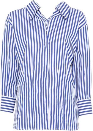 Givenchy Blouses, female, Blue, Size: XS V-neck Cotton Blouse