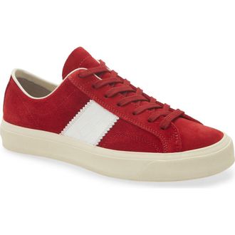 Tom Ford Cambridge Low Top Sneaker in Scarlet/Cream at Nordstrom, Size 13Us