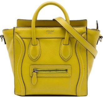 Celine Pre-owned Nano Luggage Tote - Dames - Vintage Handtas - Geel - ONE Size - Leer - Vintage