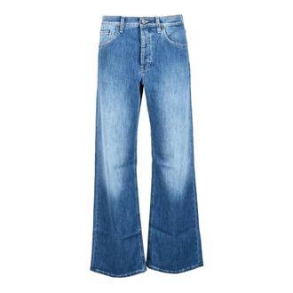 Dondup Wijde spijkerbroek met knoopsluiting - Dames - Jeans - Blauw - Maat: W29 Katoen