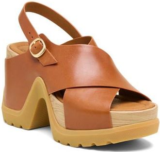 Sorel Roamn Rise Slingback Platform Sandal in Iced Tea/Gum 16 at Nordstrom, Size 10.5