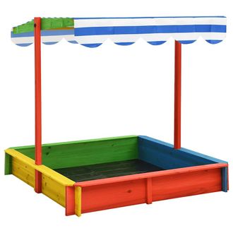 vidaXL Vidaxl - Arenero Infantil Tejado Ajustable Madera Abeto Multicolor Uv50