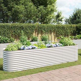 vidaXL Garden Raised Bed 157.4x31.4x31.8 galvanized Steel Silver, 45511