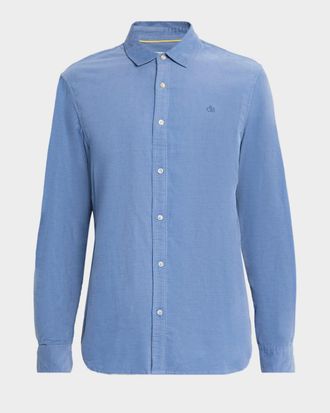 Scotch & Soda Mens Lightweight Corduroy Classic-Fit Button-Down Shirt