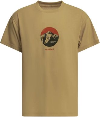 Montbell Tops, Heren, Beige, S, Polyester, Mountain T-shirt met opdruk