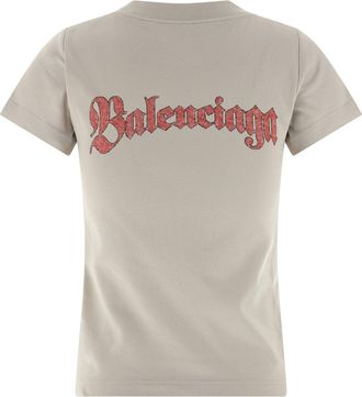 Balenciaga Logo Seal Print T-Shirt - Cream
