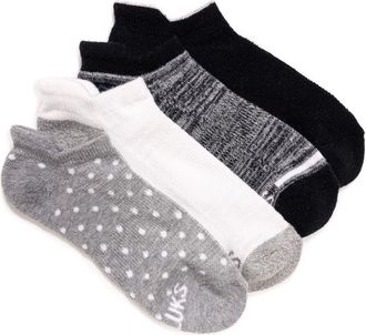 Muk Luks Womens Dream Step Sporty Low Cut Ankle Socks, 4 Pair Pack in Ebony at Nordstrom