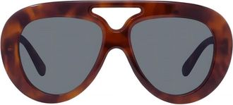 Loewe Curvy Zonnebril - Dames - Accessoires - Bruin - Maat: 55 MM Nylon