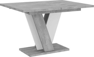 Mirjan24 Mesa Goodyear 125, Gris + Blanco, 75x90x120cm, Alargamiento, Aglomerado Laminado