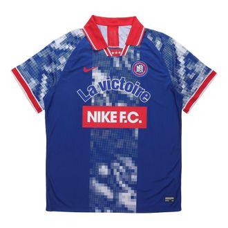 Nike Football Series Lapel Sport Casual Short Sleeved Polo Shirt Mens Blue AQ0661-438