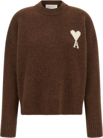 Ami Brown Crew Neck Sweater