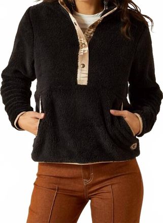 Ariat Womens Berber Snap Front Sweatshirt In Black