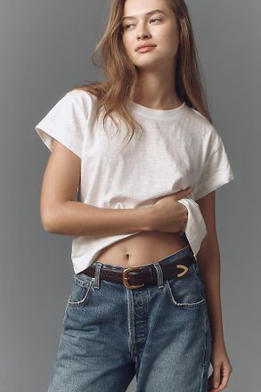 Pilcro The Billy Regenerative Cotton Short-Sleeve Crew-Neck Tee by Pilcro