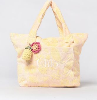 Chlo&eacute; Borsa in spugna di cotone con motivo floreale jacquard