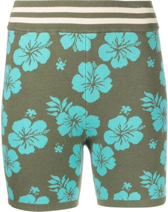 The Upside Aloha-knit spin shorts - women - Cotton/Polyamide/Elastane - L - Green