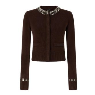 Pinko Cardigans, female, Brown, M, Brown Jumper for Women