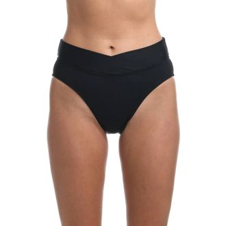 La Blanca Island Goddess Crossover High Waist Swim Bottom In Black