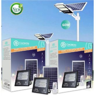 Trade Shop Trade Shop Traesio - Trade Shop - Faretto Led Pannello Solare Fotovoltaico 60w Con Crepuscola Ip67 Led-9014