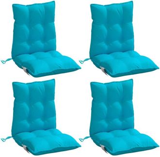 vidaXL Cojines Para Silla Con Respaldo Bajo 4 Uds Tela Oxford Turquesa Vidaxl