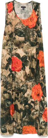 R13 Abito midi a fiori - Verde